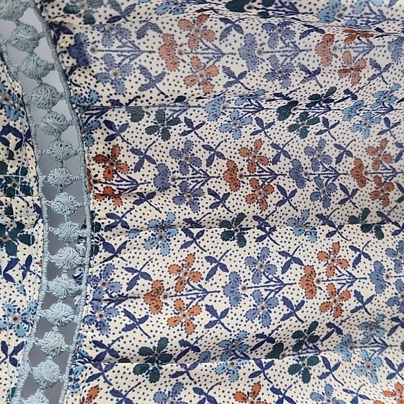 Anthropologie Holding Horses Blue Floral Dress Shell Size 10 - Picture 9 of 10